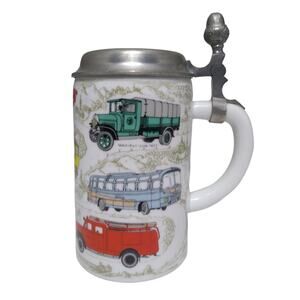 Vtg German Kaiser Porcelain Antique Vehicle Beer Stein